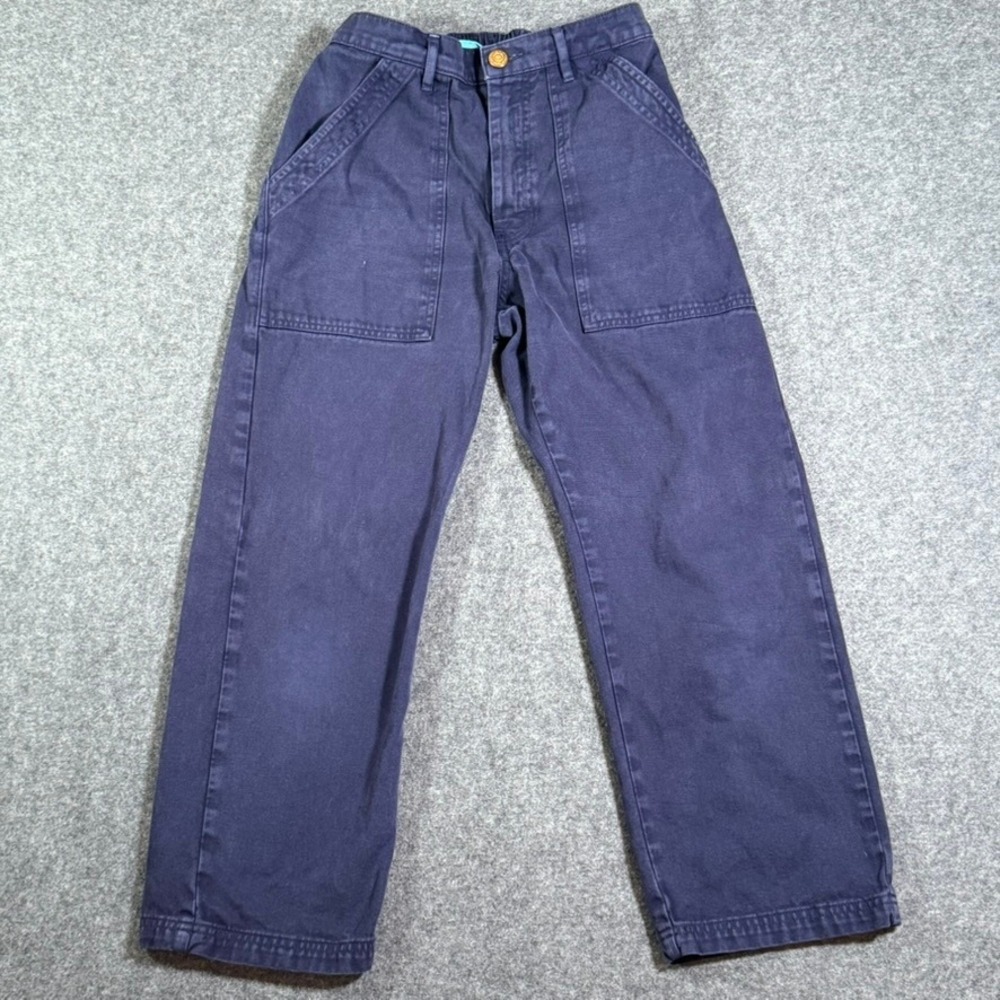 Big Bud Press Navy Blue Cotton Work Pants Straight Leg Womens Small Petite